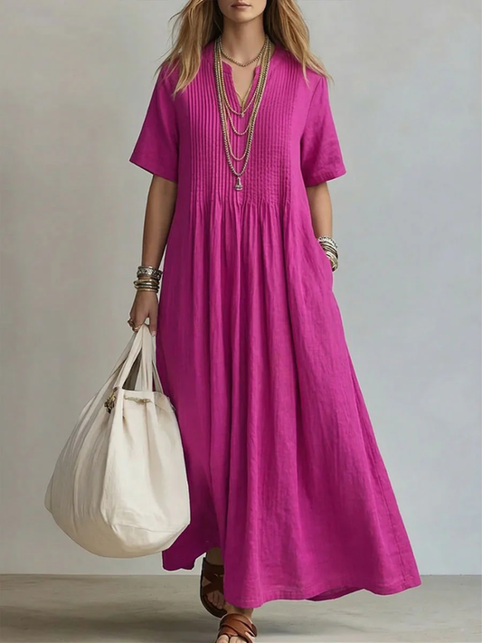 Pintuck Maxi Dress