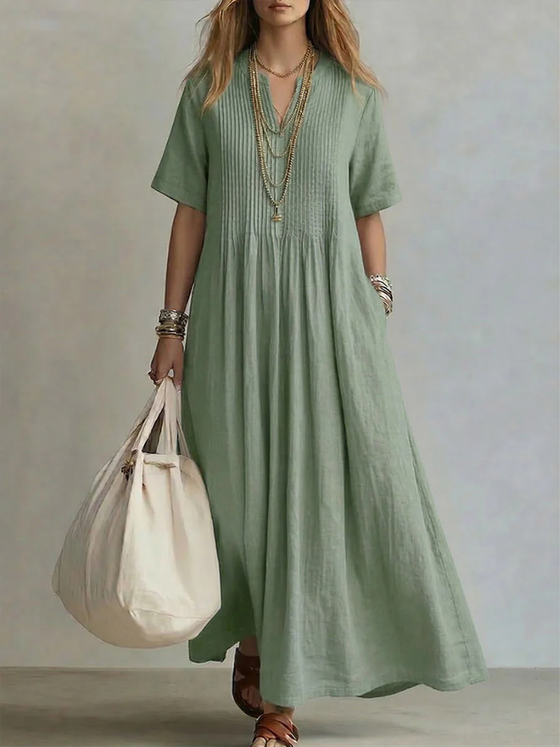 Pintuck Maxi Dress