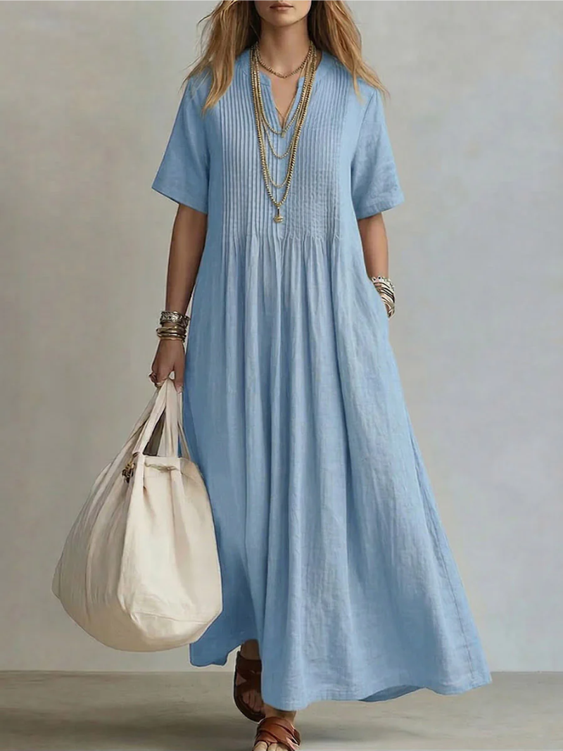 Pintuck Maxi Dress