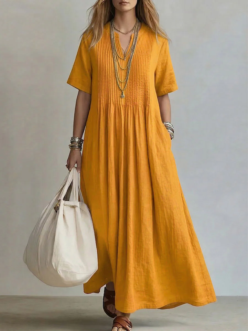 Pintuck Maxi Dress