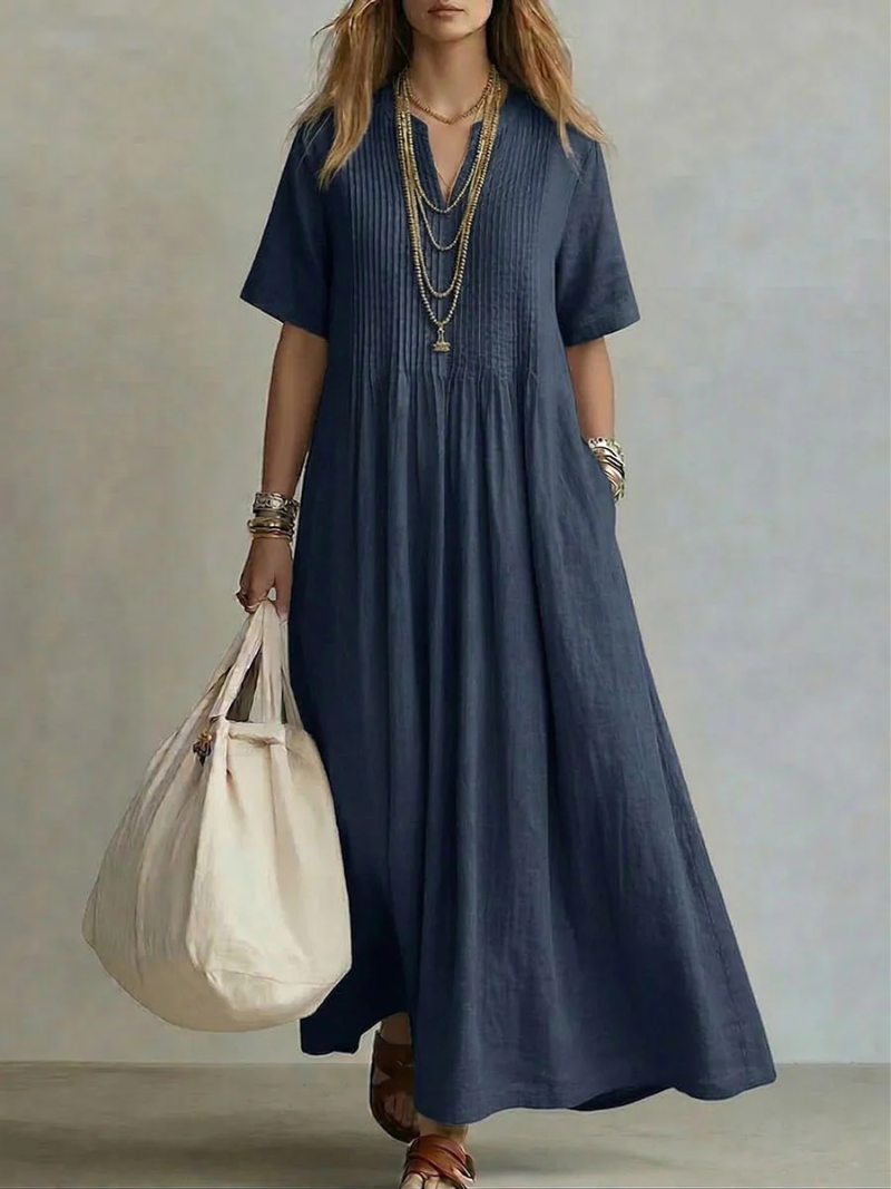 Pintuck Maxi Dress