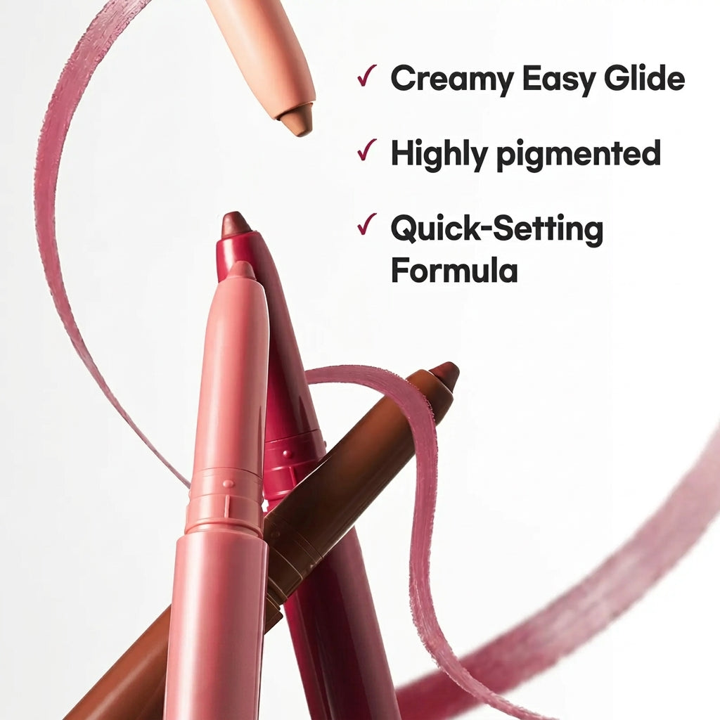 Easy Glide Lip Liner — Creamy, Blendable, Highly Pigmented, Retractable