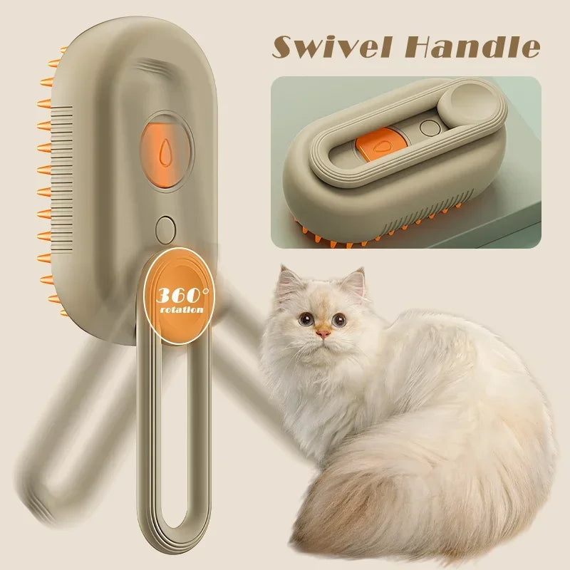 3-in-1 Pet Steam Grooming Brush
