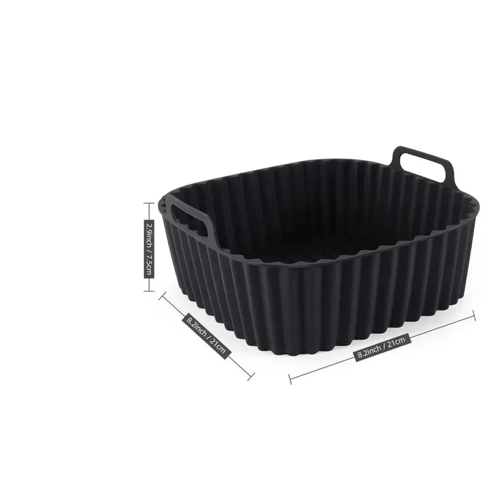 EASYFRY LINER – Premium Silicone Air Fryer Liners, Non-Stick Square Mats for 4–7 QT Ovens