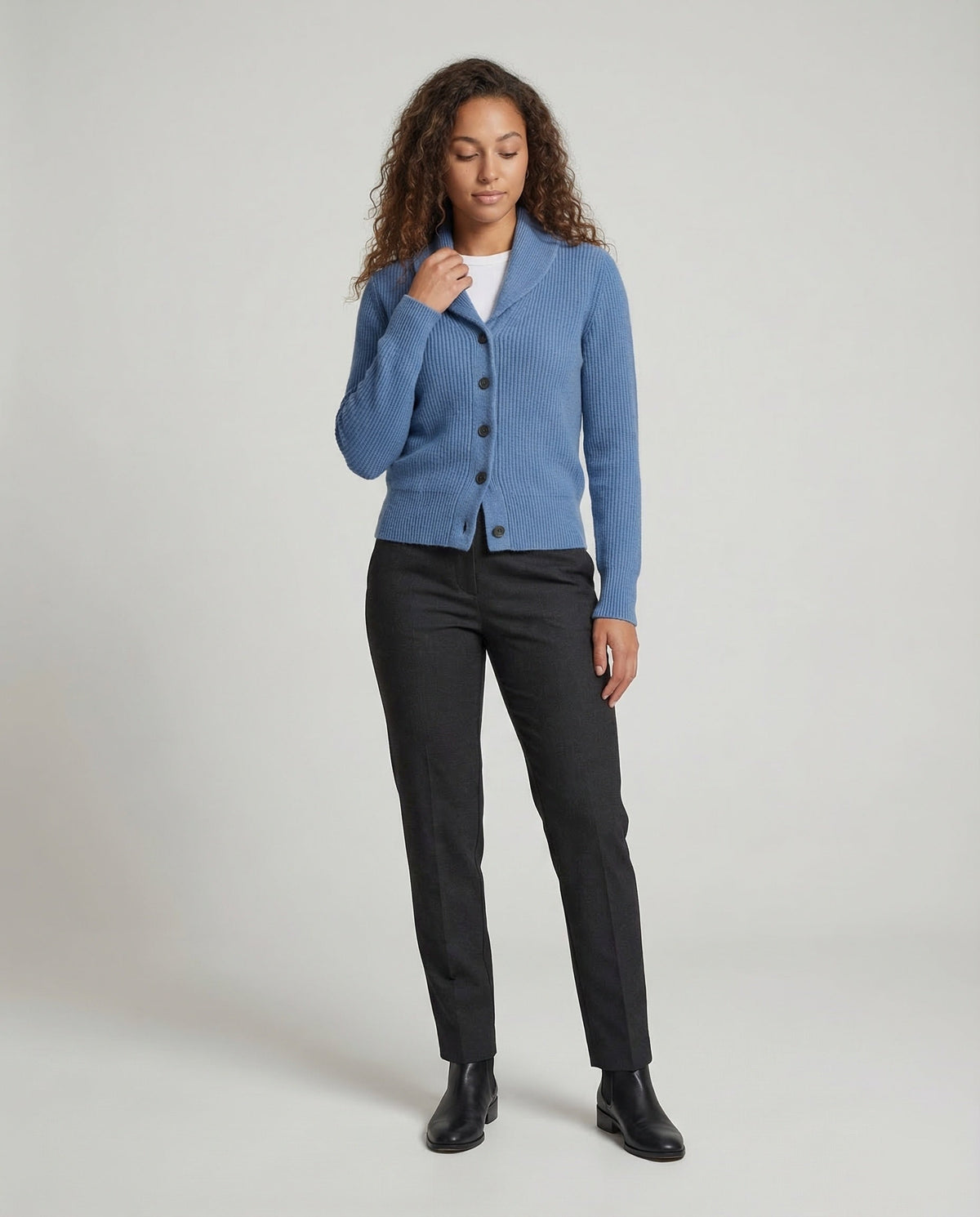 Women's Lapel Collar Knit Cardigan