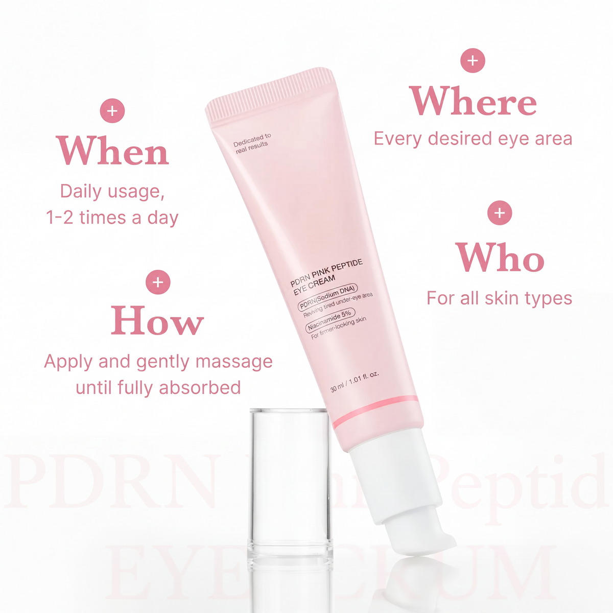 PDRN Pink Peptide Eye Serum for Dark Circles, Puffiness & Fine Lines