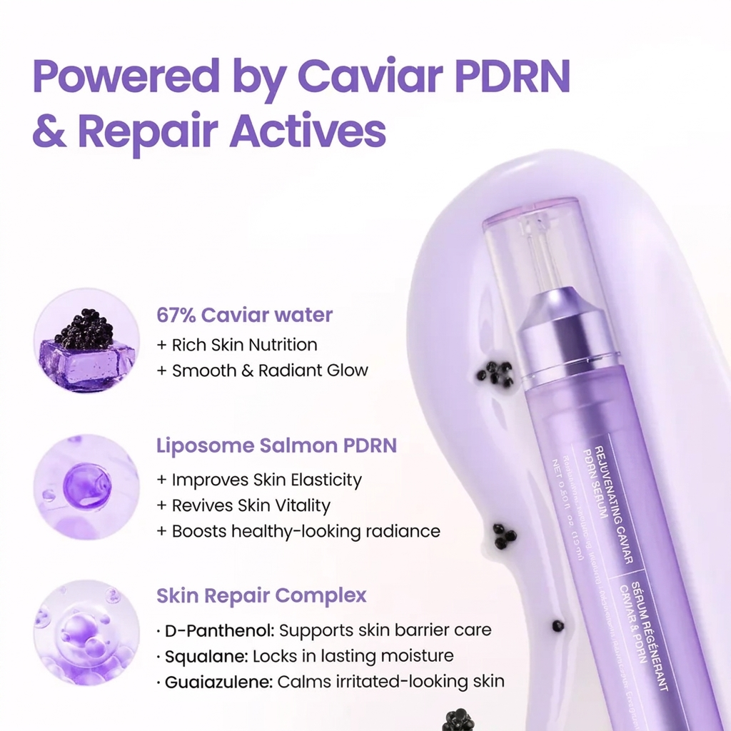 Rejuvenating Caviar PDRN Serum for Elasticity, Fine Lines & Radiance