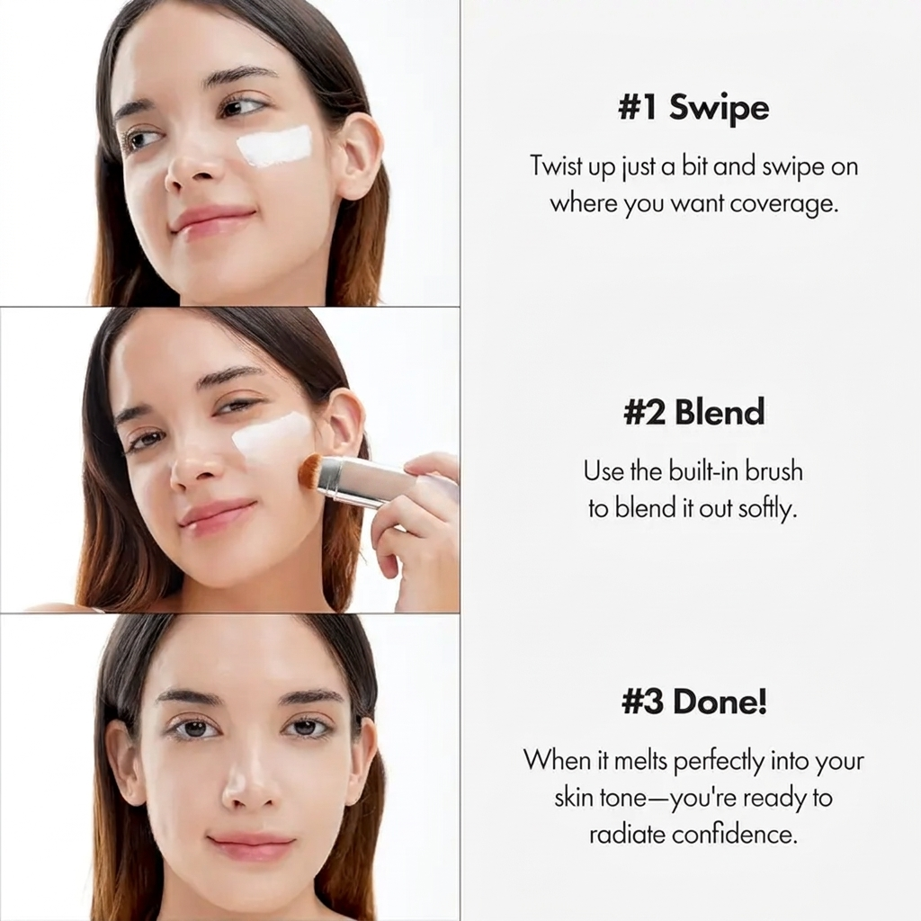 Blanc Cover Cream Stick V White, Color-Changing Foundation with Collagen