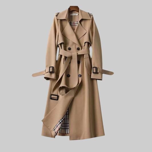 Women's Belted Double-Breasted Trench Coat