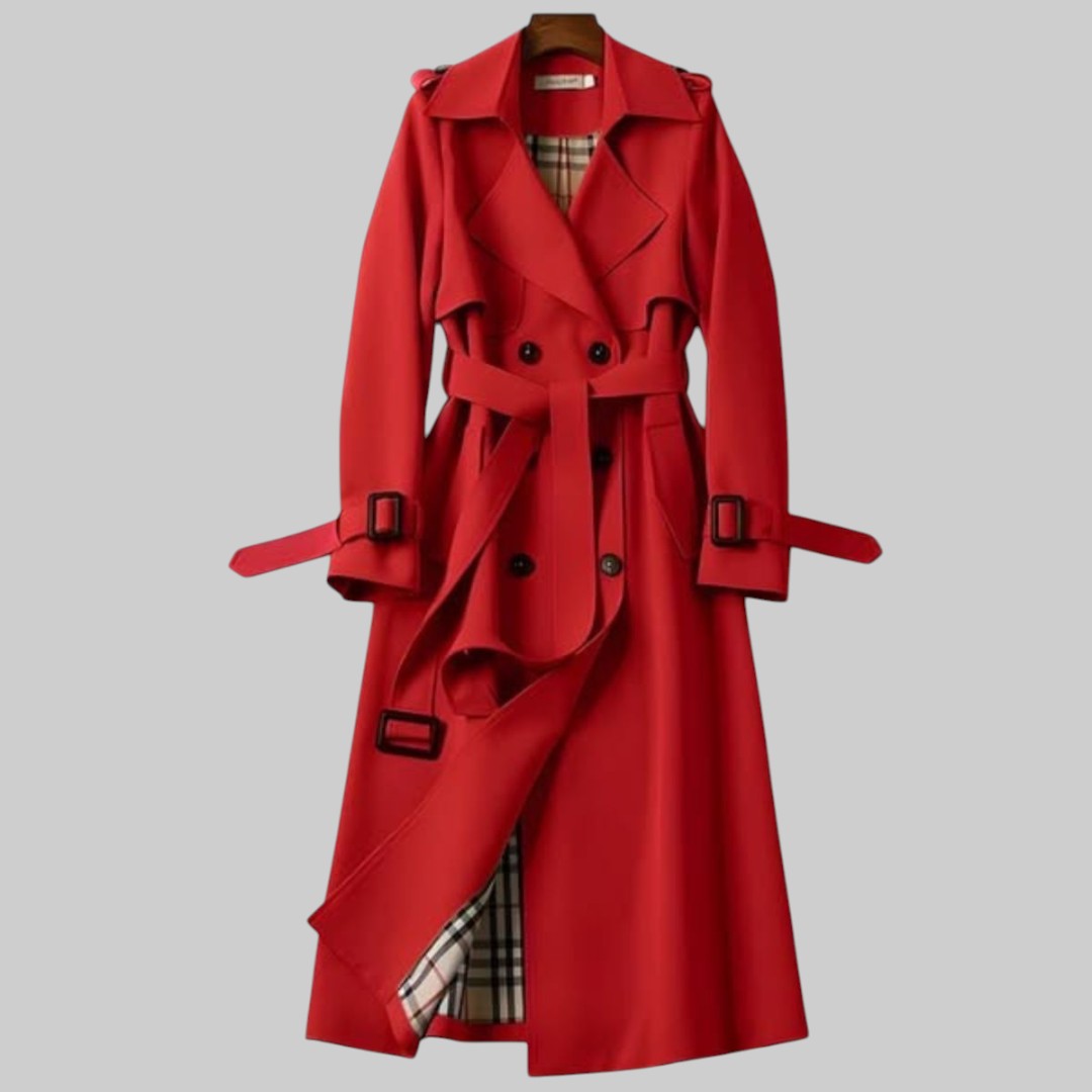 Women's Belted Double-Breasted Trench Coat
