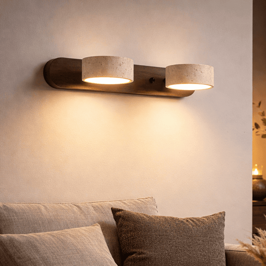 LUMÉNE – Travertine LED Wall Sconce for Architectural Luxury