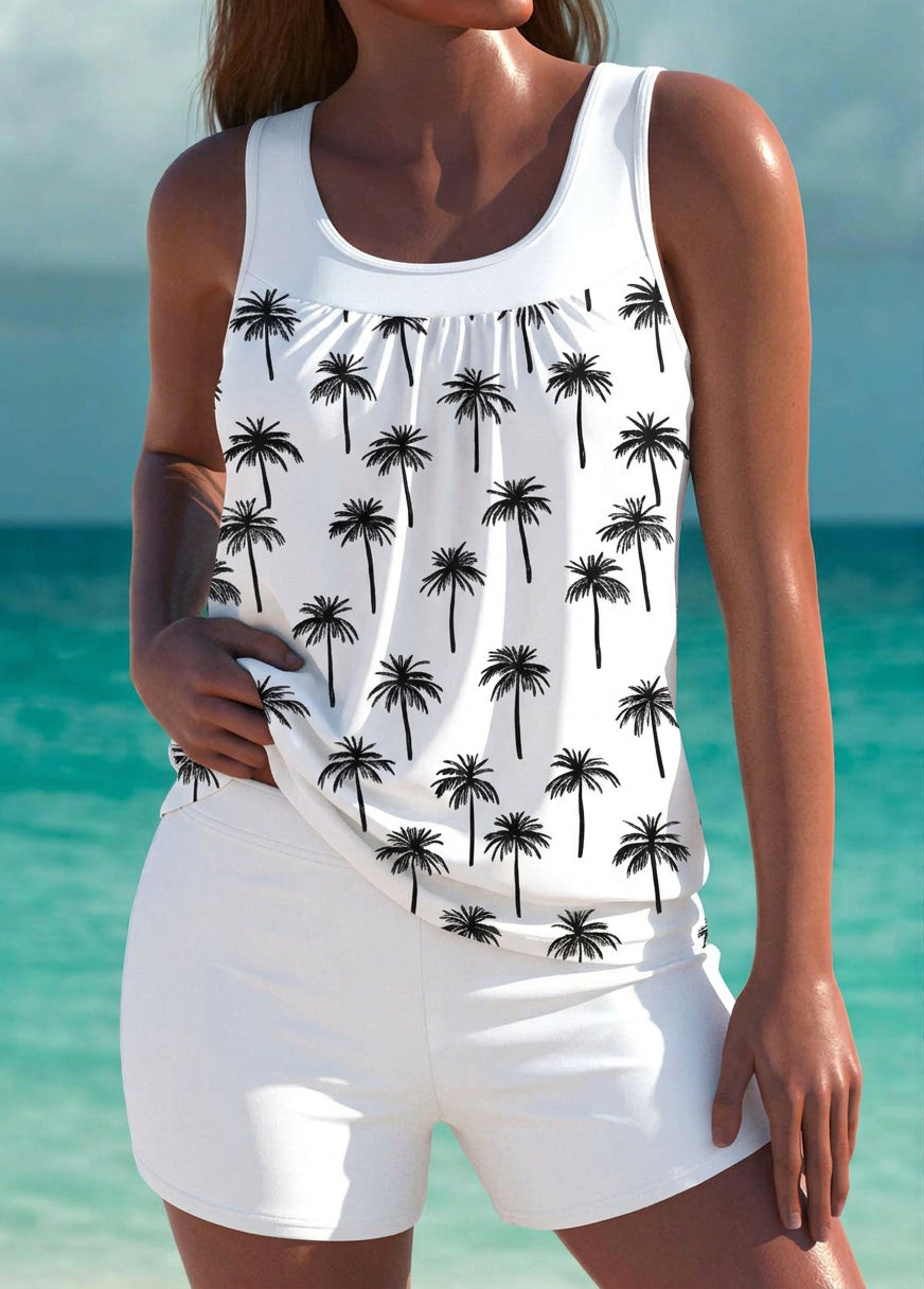Elegant Tankini with Shorts