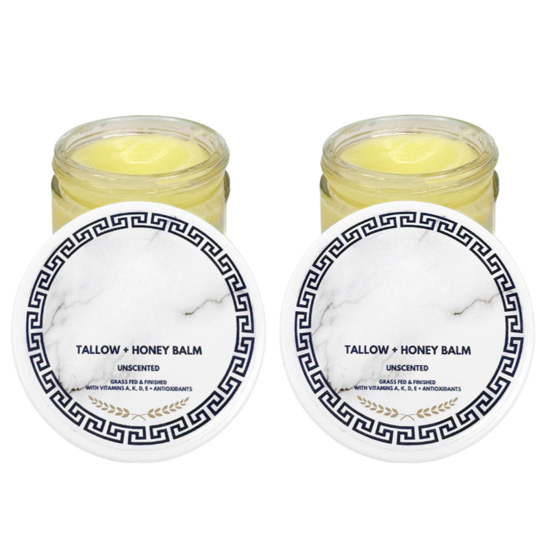 Grass-Fed Tallow Balm with Honey & Vitamins A, D, E, K for Dry and Sensitive Skin