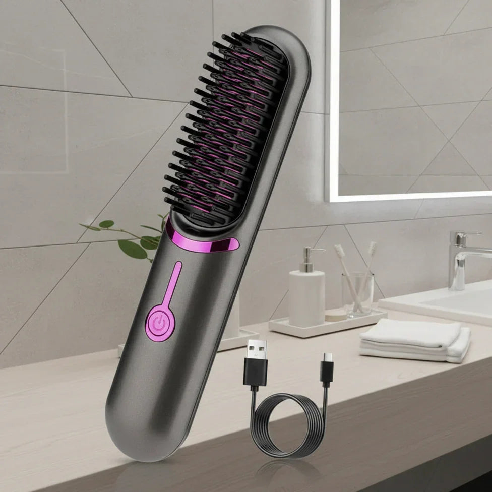 Tima Styler – Wireless Hair Straightening Brush for Smooth, Frizz-Free Styling